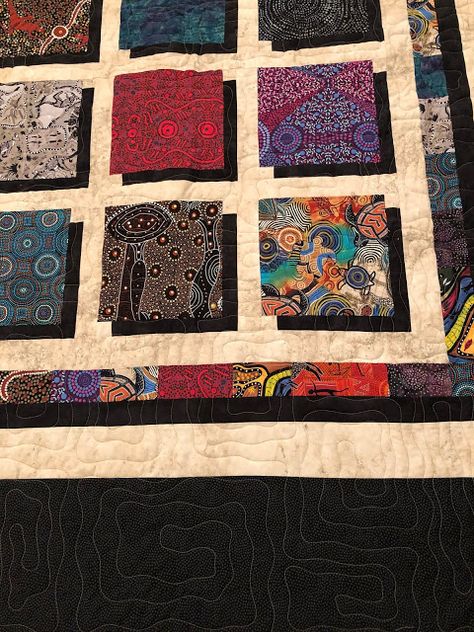 mmm quilts: Australian Shadow Box Shadow Box Quilts Ideas, Shadow Quilts Optical Illusions, Aboriginal Quilting Designs, Aboriginal Quilts Patterns, Skunk Quilt, Shadow Box Quilt, Shadow Quilts, Chemo Tips, Lap Robes