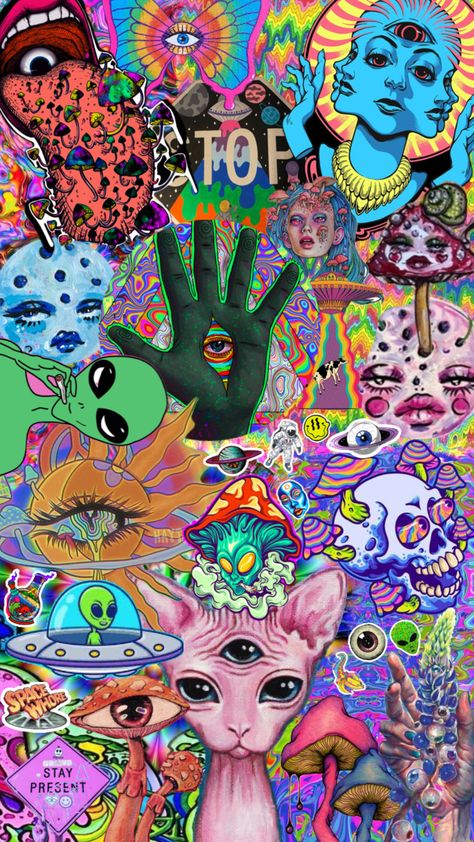 #art #wallpaper #trippy #pyschedelic #colorful #inspo #collageart #trippycollage #space #alien #fun #eyes #dream Trippy Collage Drawing, Trippy Astronaut Art, Trippy Alien Wallpaper, Wallpaper Backgrounds Alien, Space Trippy Wallpaper, Trippy Eyes Wallpaper, Trippy Poster Prints, Trippy Collage Art, Trippy Alien Art