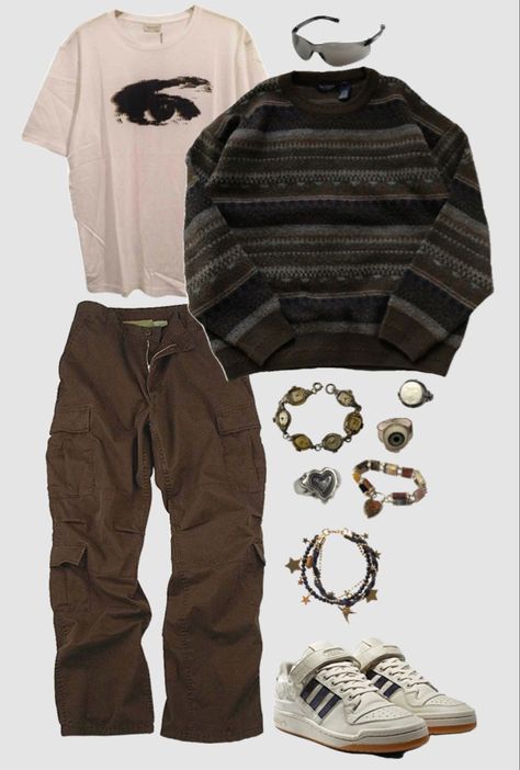 2000s Guys Outfits, Earthy Male Outfits, Masc Date Outfits, Indie Masc Outfits, Goblin Core Outfit Men, Y2k Guy Outfits, Ytk Fashion, Grunge Mens Fashion, Outfit Idea Men