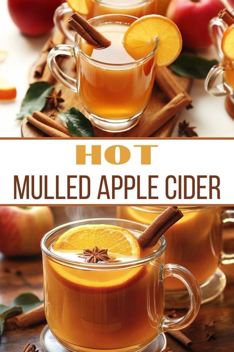 Warm and spiced hot mulled apple cider for fall gatherings Easy Hot Cider Recipe, Apple Cider Concentrate Recipe, Spiced Apple Cider Crockpot, Mulled Spiced Cider, Best Homemade Apple Cider, Stove Top Apple Cider Recipe, Croc Pot Apple Cider, Spiced Hot Apple Cider, Hot Apple Cider Recipe Crockpot Easy