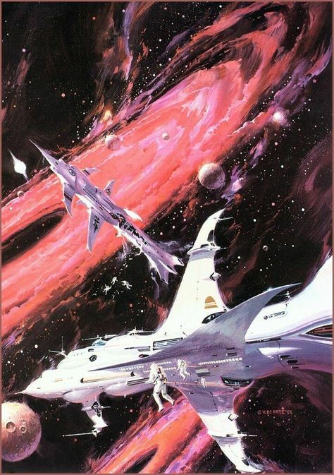 70s Sci Fi, Futurism Art, Retro Scifi, 70s Sci Fi Art, Science Fiction Illustration, Scifi Fantasy Art, Sf Art, Scifi Art, Spaceship Art