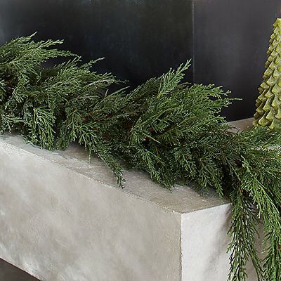 The Best Faux Greenery and Garland – Danielle Moss Cypress Garland, Christmas Stairs, Christmas Tree Garland, Home Decor Crate, Magnolia Leaves, Clear Glass Jars, Tree Garland, Holiday Centerpieces, Light Garland