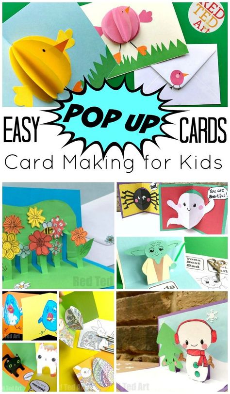 Easy Pop Up Card How To Projects. Do you (or your kids! Teehee!) LOVE making cards? Add an extra dynamic to your homemade cards and turn them into POP UP cards.. oh what a little extra paper can do to transform your Card Making DIYs.... These are simple a Making A Pop Up Card, How To Make 3d Pop Up Cards, Pop Up Get Well Cards Diy, Easy Pop Up Cards For Kids, Popup Cards How To Make, Pop Up Cards Diy Easy, Popup Cards Diy, How To Make A Pop Up Card, Easy Pop Up Cards