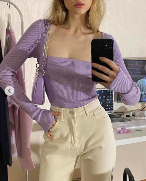 Purple Top Outfit, Liza Rudkevich, Rapunzel Outfit, Lavender Outfit, Purple Outfits, Streetwear Fashion Women, Mein Style, Girls Fashion Clothes, Strawberry Shortcake