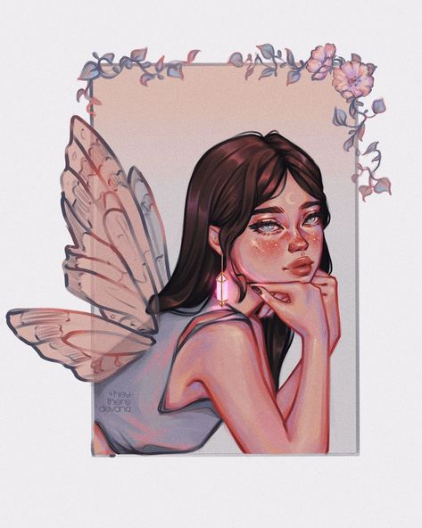 Aesthetic Wings, Fairy Wings Aesthetic, Fairy Wings Drawing, Fairy Drawings, Wings Drawing, Fantasy Drawings, Anime Princess, Portrait Illustration, Your Profile