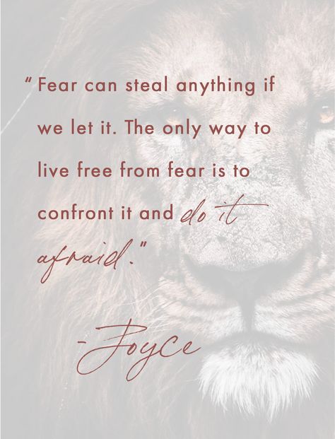 Do It Afraid, Joyce Meyer Quotes, Joyce Meyer Ministries, 2023 Mood, Lion Quotes, Fear Quotes, Quotes Book, Joyce Meyer, Backstreet Boys