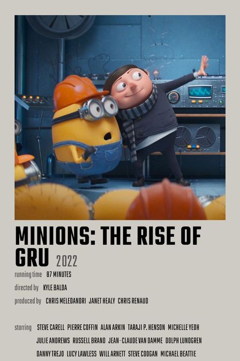 Film Minion, Gru And Minions, Minions The Rise Of Gru, Rise Of Gru, Minion Movie, Jean Claude Van Damme, Film Posters Minimalist, Kids' Movies, Cartoon Posters