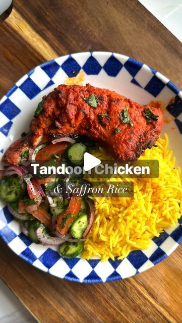 Kausar Raja on Instagram: "AD Tandoori Chicken & Saffron Rice 

I’ve bought you not ONE but FOUR recipes in one with @ninjakitchenuk - using the #NinjaCombi - an entire meal ready for the whole family using only one appliance! Minimal time and effort with maximum flavours - what more could we ask for? The tandoori chicken turned out so succulent and the rice was absolutely perfect - give it a go!

Recipes -
Chicken:
 1 kg Chicken leg quarters
 4 tbsp Greek yoghurt
 1 thumb size piece ginger
 4 cloves garlic 1 lemon, juiced
 1 tbsp tomato purée
 1 tbsp ground cumin
 1 tbsp ground coriander
 1 tsp fenugreek leaves
 1 tsp red chilli powder (or to taste)
 3 tbsp tandoori masala
 1/4 tsp red food colouring
 Salt to taste
 1 tbsp ghee
 1 tbsp veg oil

 Saffron Rice:
 2 cups washed rice
 4 cups c Chicken Legs Recipes, Tandoori Chicken Recipe, Kachumber Salad, Leg Quarters, Chicken Leg Quarters, Saffron Rice, Red Chilli Powder, Tandoori Masala, Fenugreek Leaves