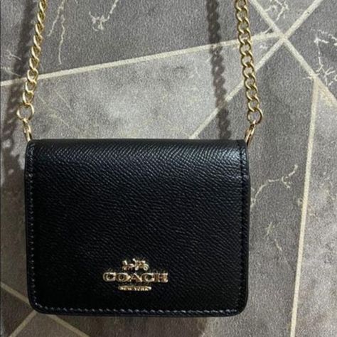 Coach mini wallet on chain sling Mini Coach Bag, Coach Mini Wallet, Coach Sling, Crossbody Coach, Wallet On Chain, Vision Board 2023, Mini Wallet, Small Cards, Athletic Outfits