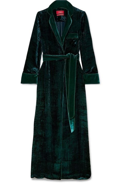 F.R.S For Restless Sleepers Roda Belted Velvet Robe For Restless Sleepers 2023, Givenchy Sweater, For Restless Sleepers, Restless Sleepers, Twill Coat, Quilted Velvet, Active Wear Outfits, Long Coat, Evening Wear