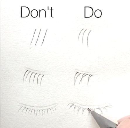 How To Draw Eyelashes, Eyelashes Drawing, Step Ideas, Easy Eye Drawing, Eyelashes Tutorial, Anime Ideas, 얼굴 드로잉, Art Tools Drawing, Sketches Tutorial