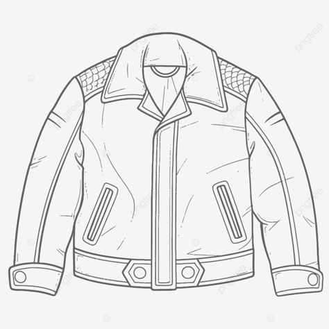 drawing of a leather jacket on a white background outline sketch vector How To Draw A Leather Jacket, Drawing Leather Jacket, Leather Jacket Drawing, Sketch Outline, Wing Drawing, Jacket Drawing, Drawing Png, Notebook Ideas, Vector Sketch