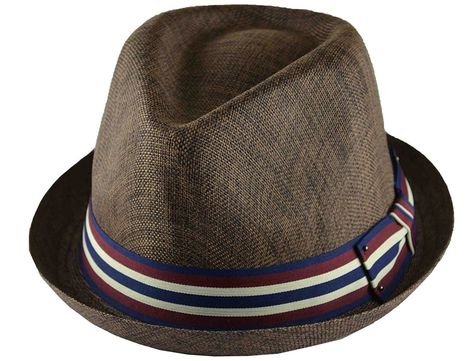 JJ Men's Upturn Brim Summer Fedora with Red Navy White Band Brown - C211WQIX3KP - Hats & Caps, Men's Hats & Caps, Fedoras  #hats #caps #mensstyle #mensfashion #menscaps #menshats #Fedoras Summer Fedora, Caps Style, Straw Fedora, Men's Hats, Men Hats, Stylish Hats, White Band, Scarf Hat, Style Outfits