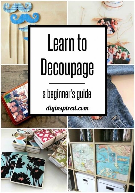 Learn to Decoupage - A Beginner's Guide Mod Podge Projects, Decoupage Gifts, Diy Mod Podge, Koti Diy, Decoupage Tutorial, Decoupage Decor, Mod Podge Crafts, Foto Transfer, Napkin Decoupage