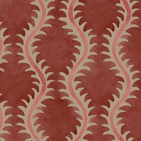 Ethnic Print Pattern, Pink Waves, Linwood Fabrics, Helter Skelter, Printed Linen Fabric, Red Colour Palette, Coral Design, Fabric Red, Indian Fabric