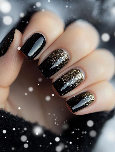 Deck your nails with shadows of elegance this holiday season! Choose from 26 mesmerizing black Christmas nail designs that capture the magic of winter nights. From starry sky manicures to black velvet bows, these dark and alluring creations offer a chic alternative to traditional festive styles. Embrace the mysterious charm of the season with these captivating nail art ideas! Holiday Dip Nails Winter, Holiday Dipped Nails, Black Christmas Nail Designs, Black Sparkly Nails, Black Christmas Nails, Nails For 2023, Festive Holiday Nails, Mermaid Nail Art, Bow Nail Art