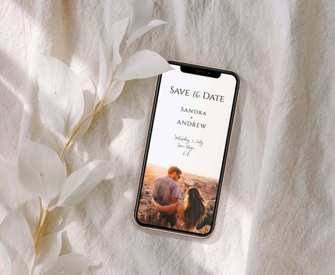 Save The Date With Photo, Wedding Evites, Electronic Save The Date, Digital Invitations Wedding, Photo Save The Date, Save The Date Template, Save The Date Templates, Mac Laptop, Invitations Wedding