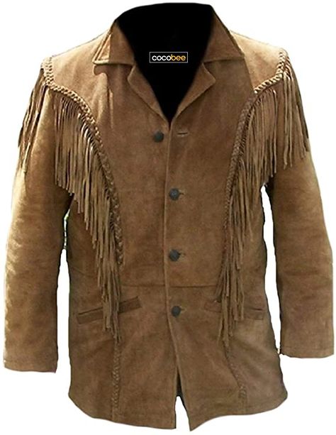 Cowboy Leather Jacket, Native American Jackets, Cowboy Jacket, Suede Leather Jacket, Fringe Leather Jacket, Western Vintage, Mens Cowboy, Men Suede, Stylish Coat