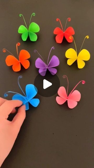 How To Make Butterfly, Easy Origami For Kids, Flower Crafts Kids, Butterflies Activities, Handmade Tutorial, Butterfly Tutorial, Simple Butterfly, Origami Butterfly, Easy Arts And Crafts