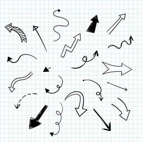 Hand-drawn doodle arrows vector set | free image by rawpixel.com / filmful Cute Arrows For Notes, Mindmap Ideas Mind Maps, My Mapping Ideas Cute, Mindmap Ideas, Doodle Arrows, Buku Diy, Arrow Doodle, Creative Mind Map, Mind Map Art