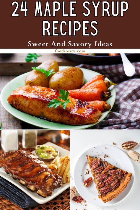 Maple Dinner Recipes, Savory Maple Syrup Recipes, Ways To Use Maple Syrup, Maple Recipes Dinner, Recipes Using Maple Syrup, Recipes With Maple Syrup, Dinner Dessert Ideas, Maple Syrup Recipe, Easy Dinner Desserts