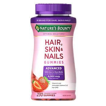 Nature's Bounty Hair, Skin and Nails Advanced, 230 Gummies | Costco Nature's Bounty Hair Skin And Nails, Hair Skin Nails Gummies, Natures Bounty, Gluten Free Brands, Hair Skin And Nails, Acne Cleansers, Lustrous Hair, Artificial Sweeteners, Nature's Bounty