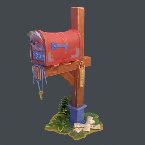 Stylized Game Art, Box Concept Art, Stylized Diorama, Low Poly Props, Stylized Building Concept Art, Low Poly Environment, Video Game Props Concept Art, Cartoon Props, Kids Stories Illustration