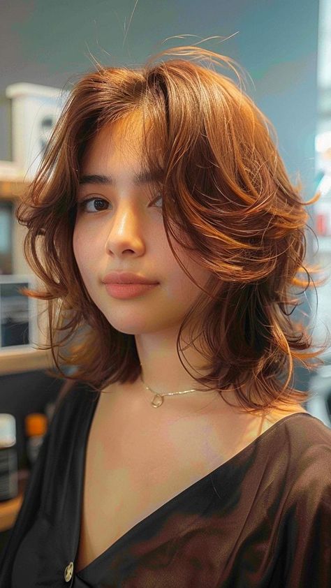 Good Haircuts For Short Hair, Feather Haircut Short, Feathery Short Hair, Layered Hair Around Face, Short Hairstyle Women Volume, Hair Cuts Short Ideas, Feathered Medium Length Hair, Short Soft Shag, Uneven Short Hair