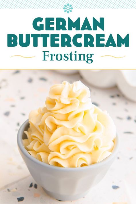 German Butter Cream Frosting, German Frosting Recipe, Wilton Butter Cream Frosting Recipe, German Frosting, German Buttercream Frosting, German Buttercream Recipe, Whip Icing, Ganache Recipes, German Buttercream