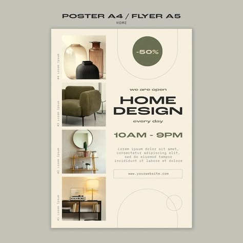 Free PSD flat design home deco template | Free Psd #Freepik #freepsd #handout #interior-flyer #flat-poster #information Posters For Interior Design, Home Decor Flyer Design, Open House Flyer Design, Flyer Information Design, Interior Design Pamphlet, Flyer Advertisement Design, Informative Flyer Design, Graphic Poster Design Ideas, Interior Design Poster Ideas