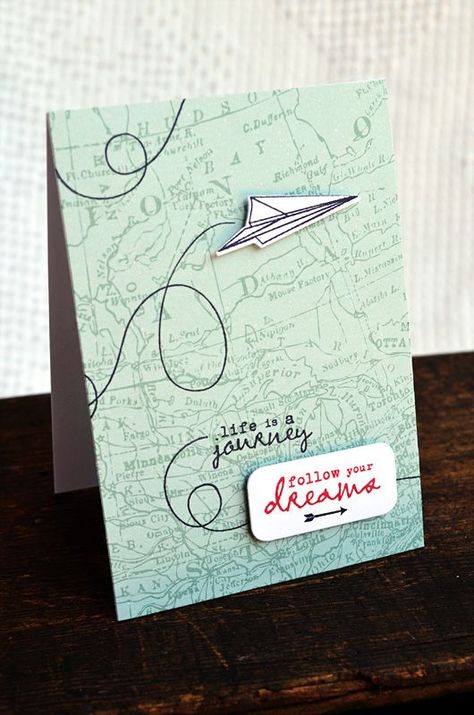 Bon Voyage Cards, Follow Dreams, Farewell Cards, Retirement Cards, Paper Airplane, Travel Cards, Follow Your Dreams, Papertrey Ink, Graduation Cards