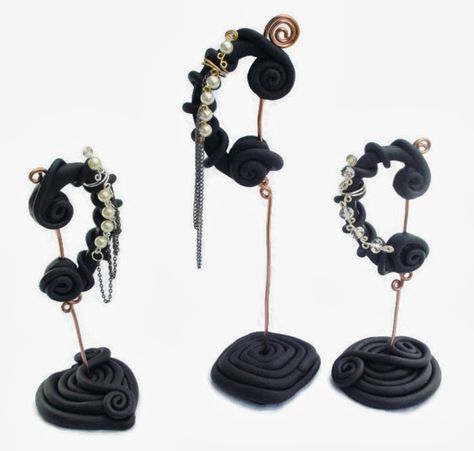 I have done an extensive search online for diy ear cuff displays / holders and haven't found any. I need a few displays for a B&M sto... Ear Cuff Display Ideas, Moose Jewelry, Gothic Jewelry Diy, Jewelry Store Displays, Jewelry Shop Display, Boutique Display, Craft Fair Displays, Jewelry Displays, Jewellery Inspiration