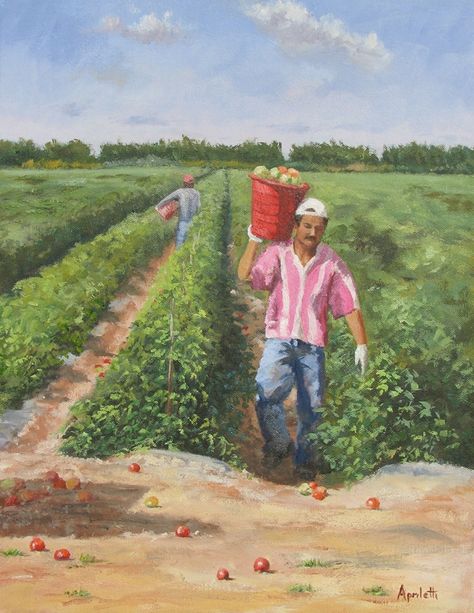 Dope Paintings, Tomato Art, Farmer Painting, Mexican Art Painting, Agriculture Logo, Mexican Culture Art, Farm Paintings, Sunflower Fields, Download Cute Wallpapers