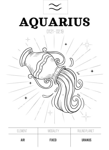 Aquarius Patchwork Tattoo, Zodiac Signs Aquarius Tattoo, Aquarius Flash Tattoo, Vintage Aquarius Art, Horoscope Art Aquarius, Aquarius Line Art, Aquarius Drawing Zodiac Art, Aquarius Water Bearer Tattoo, Aquarius Sketch