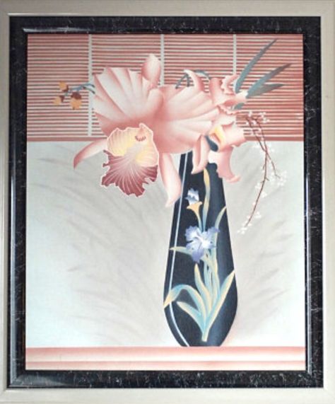 80s Painting, 80s Flowers, 80s Deco, 80s Print, 80s Art Deco, 80s Art, 80s Interior, Shabby Chic Room, Spring Pastels