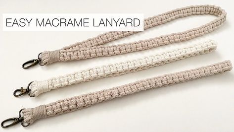 DIY: EASY MACRAME LANYARD TUTORIAL | STEP BY STEP | FOR ABSOLUE BEGINNERS | Macrame Lanyard, Lanyard Tutorial, Crochet Lanyard, Diy Lanyard, Easy Macrame, Crochet Purse Pattern Free, Mini Macrame, Handbag Pattern, Macrame Patterns Tutorials