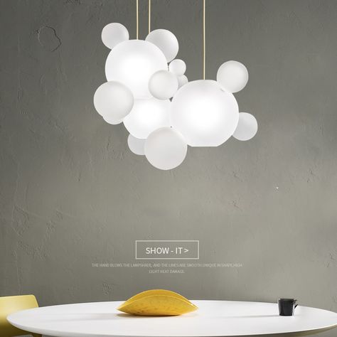 Smarter Shopping, Better Living! Aliexpress.com Glass Ball Chandelier, Ball Chandelier, Dining Room Restaurant, Chandelier Creative, Glass Light Fixture, Cheap Pendant Lights, Bubble Lights, Metal Hanging Lights, Suspension Design