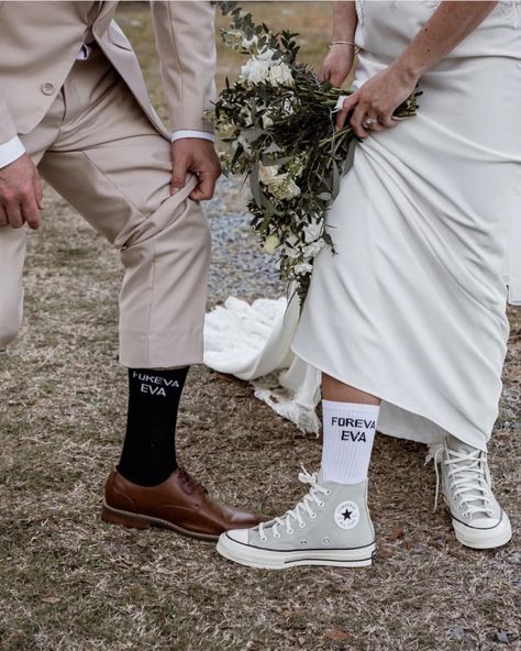 Our White Foreva Eva style is back in stock 🤍 #blissfulsocks #etsywedding #bridesocks Men Socks, Etsy Wedding, Back In Stock, Elope Wedding, Mens Socks, Getting Married, Socks, Sandals, White