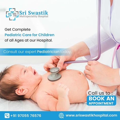 If you're looking for complete pediatric care for your children, our hospital is the perfect place to bring them. Our expert pediatrician will be able to assess your child's health and provide the best possible care. For more information: Call us : 9705576576 #sriswastikmultispecialityhospital #hospital #Bachupally #besthospital #besthospitalinbachupally #pediatrician #pediatricexpert #childrencare Diagnostic Centre, Pediatric Care, Best Hospitals, Kids Health, Pediatrics, More Information, Perfect Place, Creative Design, Health Care