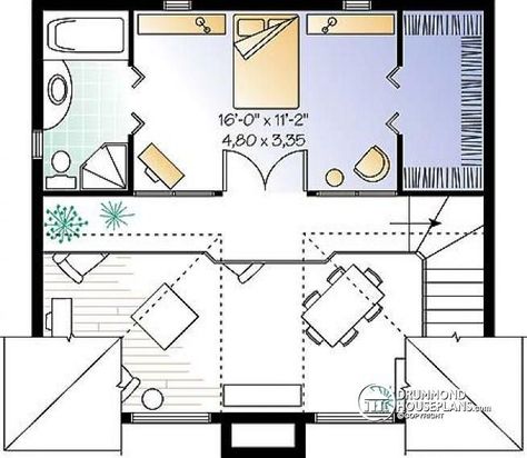 Detail du plan W3443 Chalet House Plans, Vacation House Plans, Monster House Plans, House Plans And More, Traditional House Plan, Cottage Plan, Custom Home Designs, Wood Pallet Projects, Roof Framing