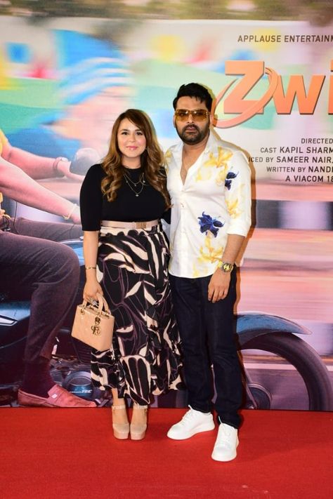 At a screening of Kapil Sharma's Zwigato, Kapil's plus one was his wife, Ginni Chatrath. The couple looked adorable in the shades of white and black outfits. Take a look at some of the photos of actor-comedian Kapil Sharma's lady-love Ginni Chatrath: White And Black Outfits, Bharti Singh, Sameera Reddy, Shabana Azmi, Shehnaaz Gill, Kapil Sharma, Black Outfits, Shades Of White, Boys Who