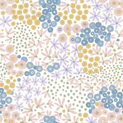 NuWallpaper Floral Bunch Multi Bright Peel & Stick Wallpaper - Bed Bath & Beyond - 36646614 A Street Prints, Stick Design, Beautiful Abstract Art, Wallpaper For Sale, Warm Palette, Contemporary Wallpaper, Affordable Decor, Retro Rainbow, Peel Stick Wallpaper