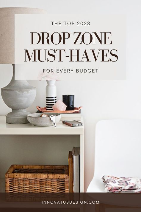 Cold Weather Entryway, Bedroom Drop Zone, Front Entry Drop Zone, Entryway Must Haves, Foyer Drop Zone, Drop Area Entryway, Entry Way Drop Zone Small Spaces, Entry Drop Zone Ideas, Mail Drop Zone Ideas