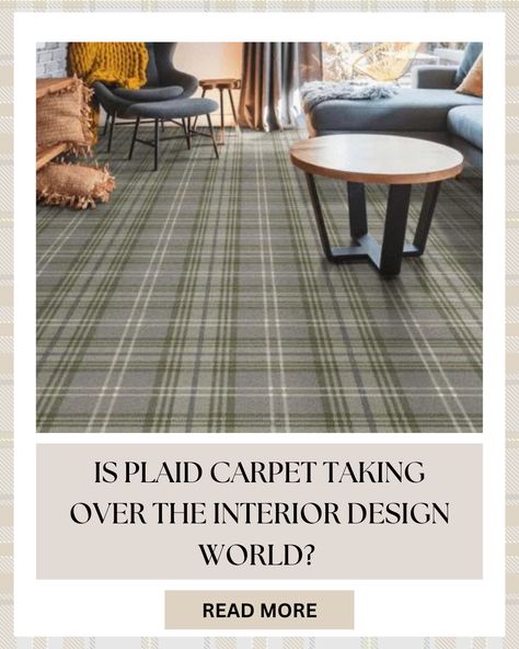 Plaid often evokes a sense of nostalgia, reminiscent of cozy cabins, country homes, and classic interiors. This nostalgic appeal can make spaces feel more comfortable and homely. Plaid Carpet Living Room, Plaid Wall To Wall Carpet, Basement Carpet Ideas, Tartan Stair Carpet, Carpet Interior Design, Plaid Carpet, Tartan Carpet, Bedroom Carpets, British Landscape