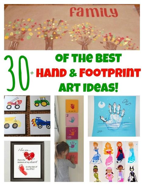 30+ of The BEST Hand and Footprint Art Ideas! Kids crafts with homemade cards, canvas, art, paintings, keepsakes using hand and foot prints! Sand Paper Art, Hand And Footprint Art, Hand Print Tree, Art Ideas For Kids, Handprint Christmas Tree, Footprint Keepsake, Handprint Christmas, Puppy Paw Prints, Footprint Crafts