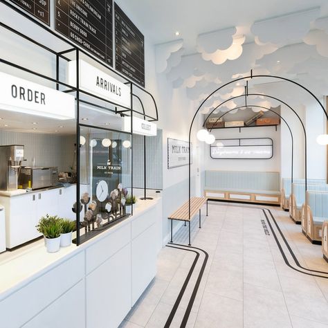 Seven ice cream shops sprinkled with delicious decor details London Cafe, Bar Design Awards, Interior Vintage, Store Interiors, Ice Cream Parlor, Mind The Gap, Coffee Shop Decor, Bar Design Restaurant, Cafe Interior Design