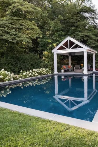 gazebo landscaping ideas Pool Gazebo, Pool Landscaping Ideas, Custom Swimming Pool, Pool Landscape Design, Dream Yard, Backyard Pool Landscaping, Backyard Pool Designs, Swimming Pools Backyard, Pool Design