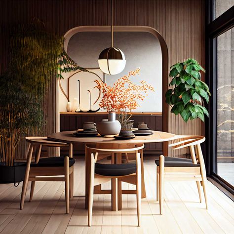 Japan Dining Room, Japandi Dining Room Design, Japanese Dining Room, Japandi Dining Room, Japandi Home Decor, Japandi Interior Design, Japandi Interiors, Japanese Home Design, Japandi Home