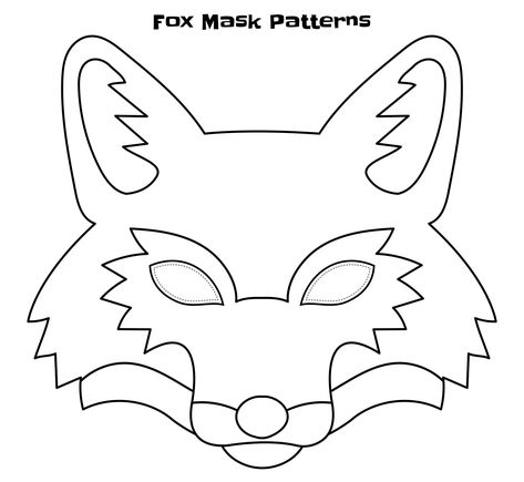 Wolf Paper Mask, Fox Mask Craft, Felt Mask Pattern, Wolf Therian Mask Template, Fox Mask Template Free Printable, Animal Mask Templates Free Printable, Fox Printable Free, Fox Pattern Sewing, Paper Mask Template Free Printable