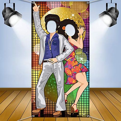 Disco Theme Parties, Dance Party Decorations, Backdrop Props, Disco Theme Party, 70s Party Theme, 70s Theme Party, Disco Party Decorations, Dance Decorations, Party Fotos